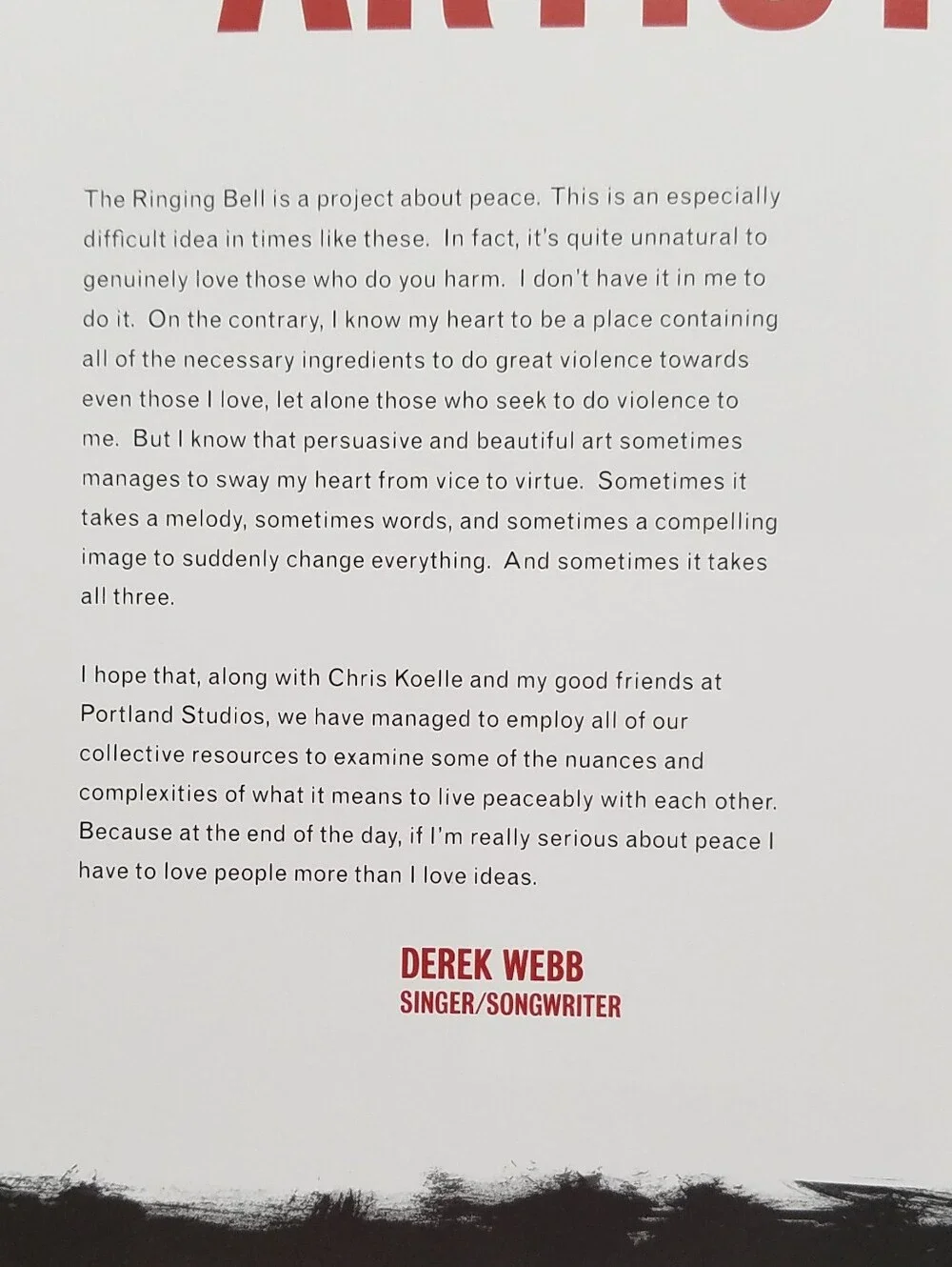 Derek Webb The Ringing Bell Graphic Novel Art Book Christopher Koelle Caedmon's